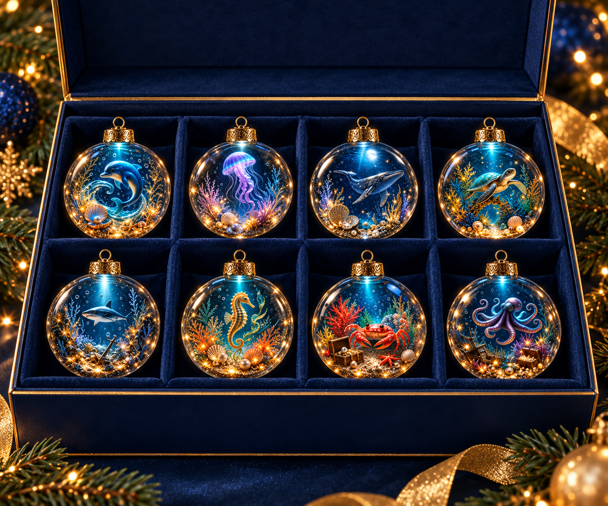 🌊Ocean Glow Sea Life Ornament Collection – 🐳8 Underwater Designs