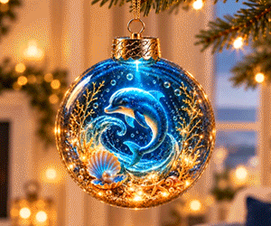 🌊Ocean Glow Sea Life Ornament Collection – 🐳8 Underwater Designs