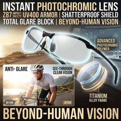 🔥 Intelligent Auto-Focus Zoom Glasses👓 - Blue Light Blocking & Anti-Eye Strain Rimless Eyewear