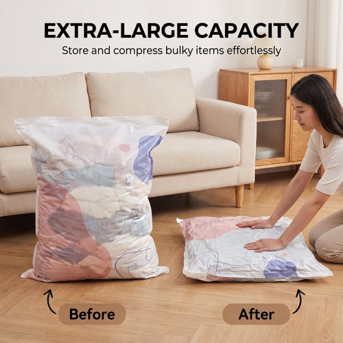 No-Pump Large Vacuum Storage Compression Bags