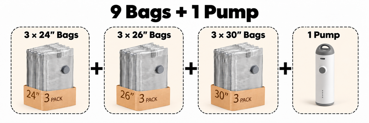 Compression Storage Vacuum Pump PRO Travel Set