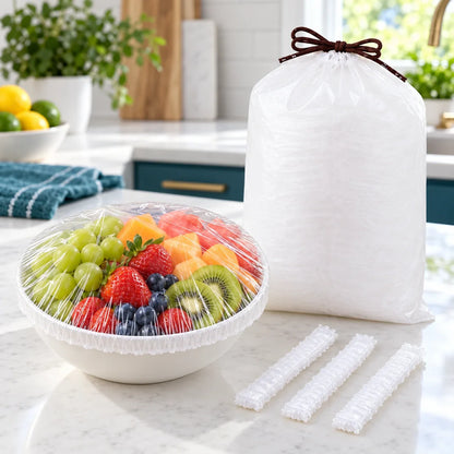 ROLOOF Disposable Stretch Food Covers — 200 Pack